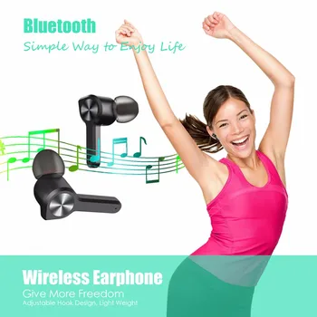 

TWS Wireless Bluetooth Headset 5.0 Headphones Sport Waterproof Earbuds Earphone Sport Waterproof for All Phone E1#