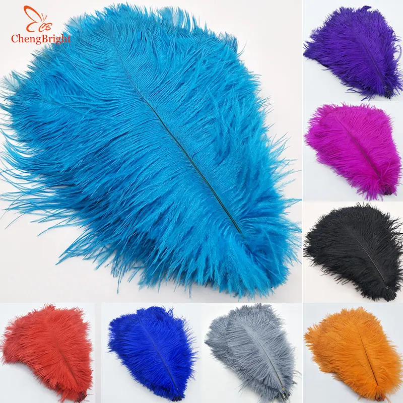 

ChengBright 10Pcs 25-30CM/10-12inch Real Ostrich Feathers for DIY Jewelry Craft Making Wedding Party Accessories Wedding Plume