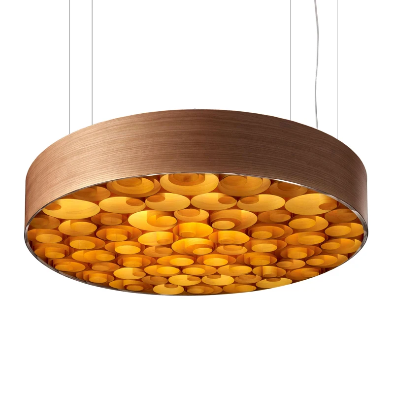 

JAXLONG Modern Color Wood Art LED Pendant Restaurant Hotel Cafe Bar Lighting Fixtures Bedroom Pendant Lamps Living Room Study