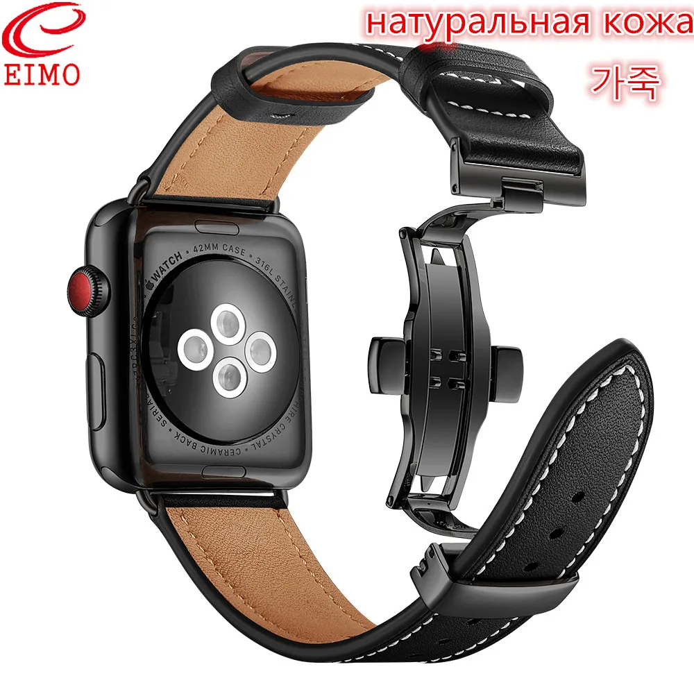 EIMO кожаный ремешок для apple watch 42 мм 44 мм iwatch band 38 мм 40 мм для apple. Ремешок для часов 4 3 2 1 браслет ремешок для часов