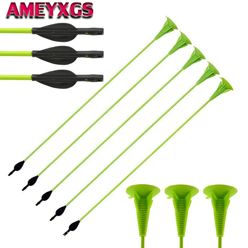 

6/12Pcs 27" Children Sucker Arrows Fiberglass Shaft Kids Shooting Game Target Gift Safty Arrows Fun Toy For Archery Accessories