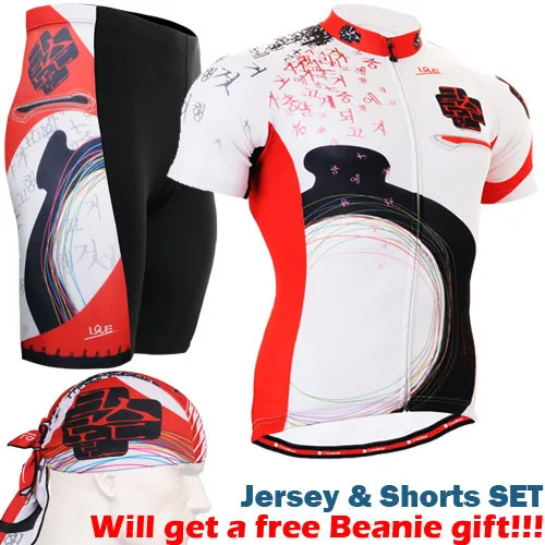 Велосипеды комплекты геометрический Велосипеды костюмы черный белый красный Джерси комплект для верховой езды Майки+ мягкий короткий - Цвет: Небесно-голубой