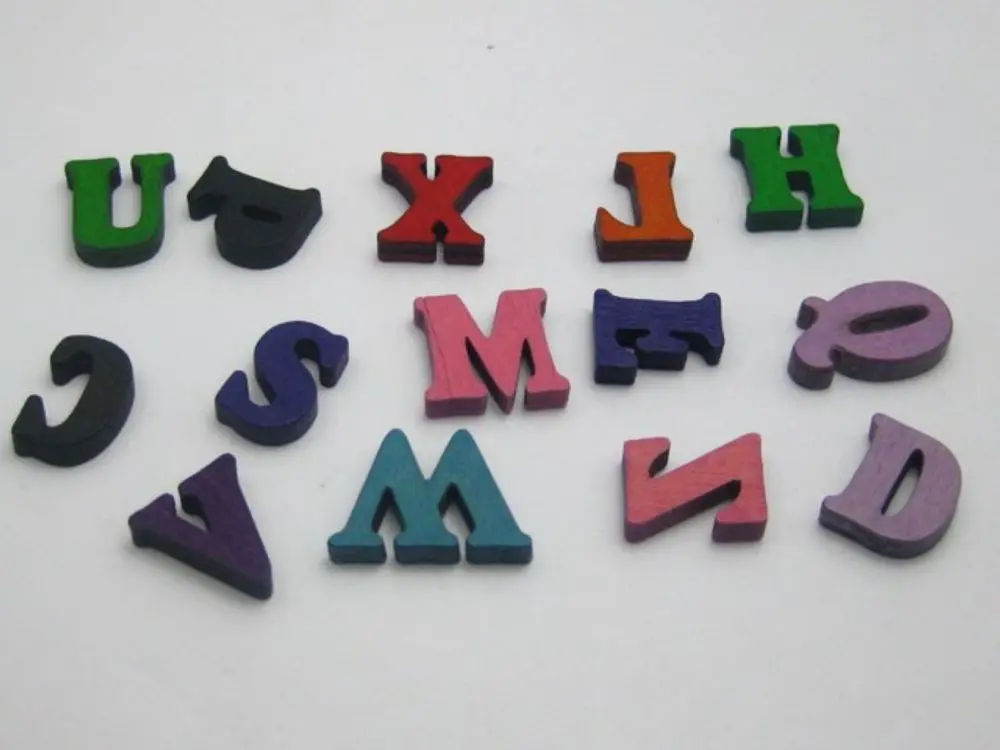 

free shiping 100 pcs Assorted Flat Back Flatback Wood Letter Alphabet ~ Wooden bead Scrapbooking Embellishment diy Accessories