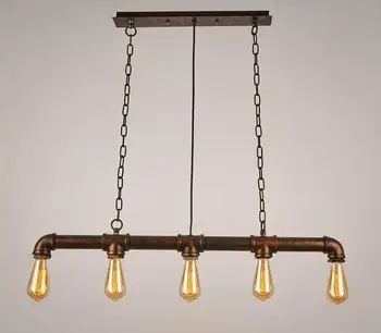 

Vintage Loft Personalized Water Pipe Pendant Light Edison Bulb Decorative Lamp bar counter fixture Lighting E27 lamp holder