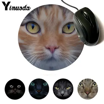 

Yinuoda New Designs You on Cat Eyes Soft Rubber Professional Gaming Mouse Pad Natural Rubber Round Gaming mousepad Desk Mat