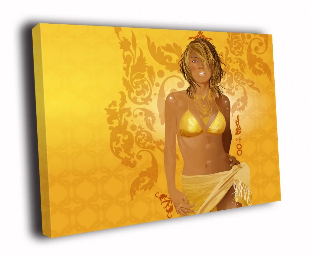 

HD Canvas Printings Painting-Tanned Hot Girl Sexy Bikini Art D3994