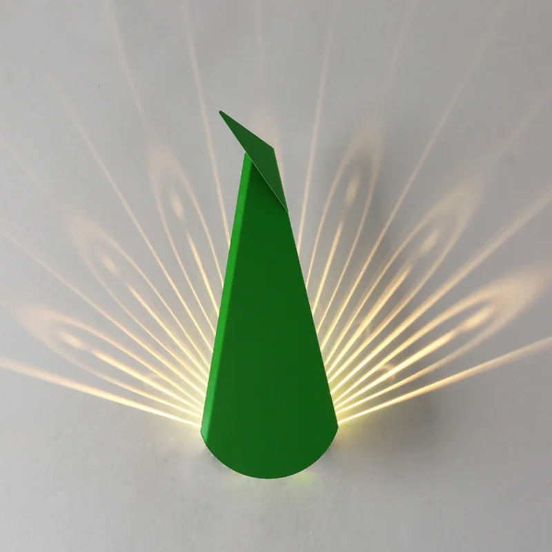 Скандинавский постмодерн простой креативный настенный светильник для гостиной, спальни, прикроватный декор, светодиодный коридор, прохода, павлин, настенный светильник