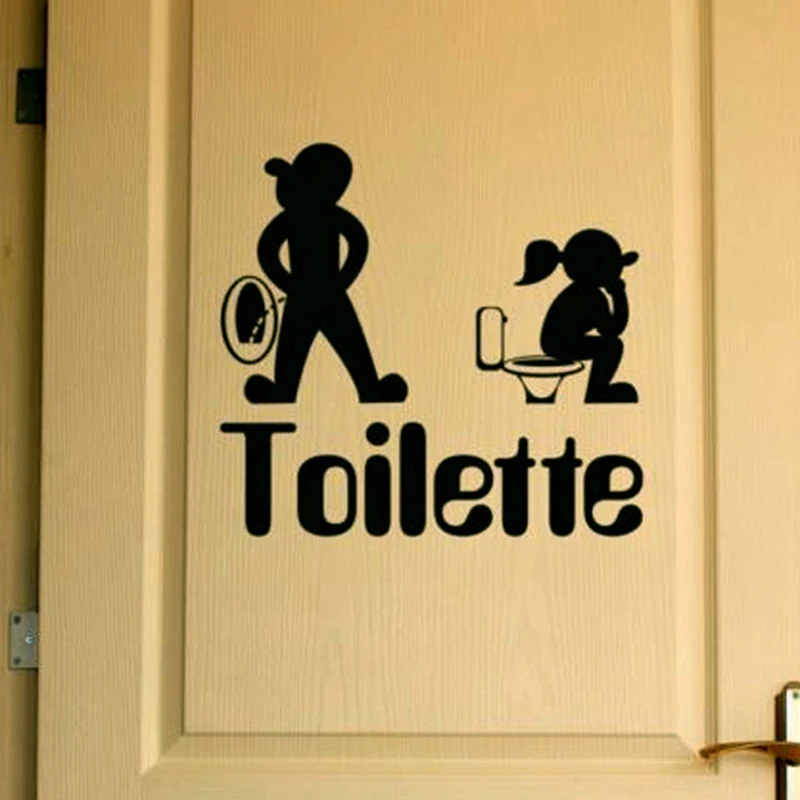 Creativity Boy Girl Toilet Decal Removable DIY Vinyl Wall stickers
