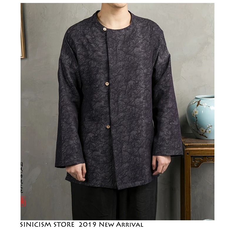 Sinicism Store мужская уличная куртка 2020 из хлопка и льна в стиле Харадзюку ветровка