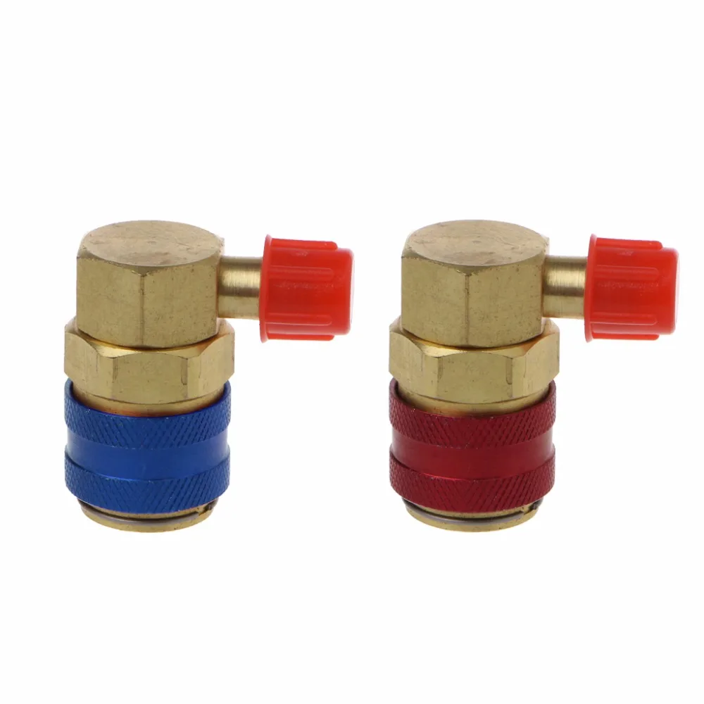 

1PC AC R134A Quick Connector Adapter Coupler Auto A/C Manifold Gauge Low/High HVAC Car Air-conditioning Accessories Red/Blue C45