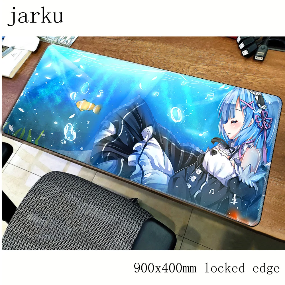 Игровой коврик для мыши re zero 900x400 мм гелевый большой игровой ноутбука подарок
