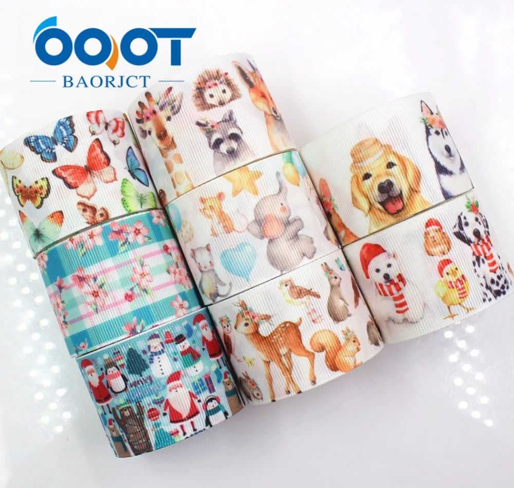 OOOT BAORJCT G-18831-1075, мм 38 мм, 10 ярдов мультфильм ленты термальность передачи печатных grosgrain, Подарочная упаковка DIY материалы ручной работы