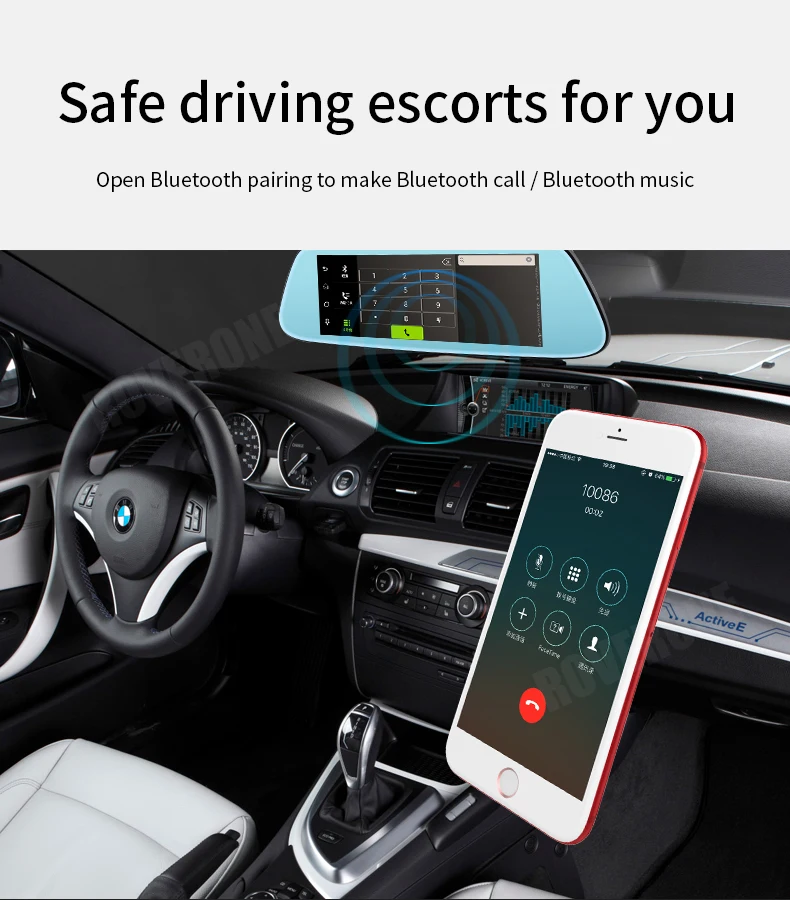 RoverOne 8 ''сенсорный экран Android зеркало заднего вида Автомобильный видеорегистратор HD 1080 P gps навигация wifi