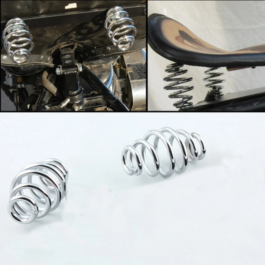 Youwinme resortes para asiento de motocicleta, 2 piezas, Universal, cromado, 3 para Harley, Chopper, Bobber|seat spring|motorcycle solo springssolo seat springs - AliExpress