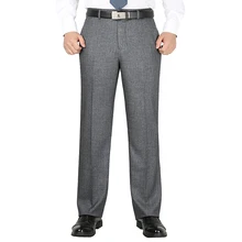 MOGU Для мужчин мужские брюки прямые Smart повседневные штаны плюс Размеры 29-50 свободные Модные мужские Бизнес костюм брюки