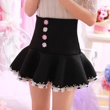 Для женщин женские милые мини-юбка Высокая талия эластичный тонкий стильный Puff бабочка Короткие Flouncing стильный