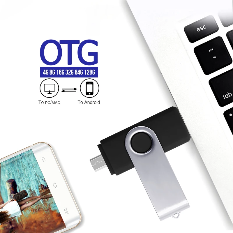 Alta calidad 2 en 1 OTG USB флеш накопитель giratorio ГБ 4 8 16 32 64 Гб 0 U disco memoria renovar de|USB