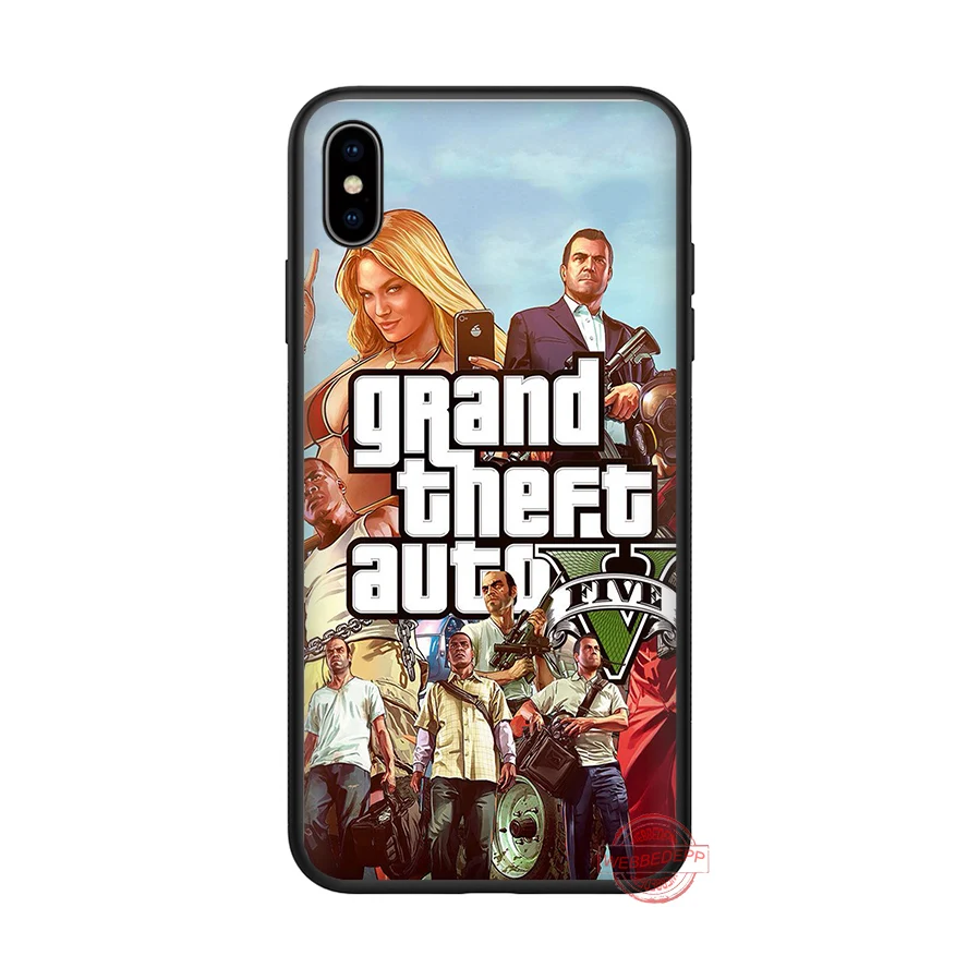 WEBBEDEPP Grand Theft Auto GTA V Мягкий силиконовый чехол для iPhone 8 7 6S 6 Plus 11 Pro XS Max XR X 5 5S SE - Цвет: 10