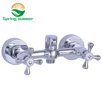 

SPRING SUMMER Copper with switch double handle wall shower set faucet