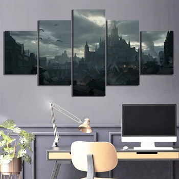 

Modular Canvas Painting Home Decoration 5 Panel Diablo Immortal Pictures Game Modern Printed Poster Wall Art Kids Room Framework