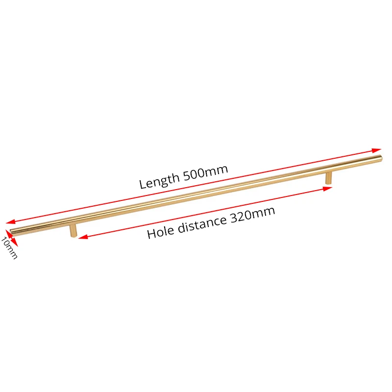 KAK 10 шт. Матовые дверные ручки для кухни из нержавеющей стали, прямые ручки для шкафа, ручки для шкафа, ручки для мебели - Цвет: Gold 320mm