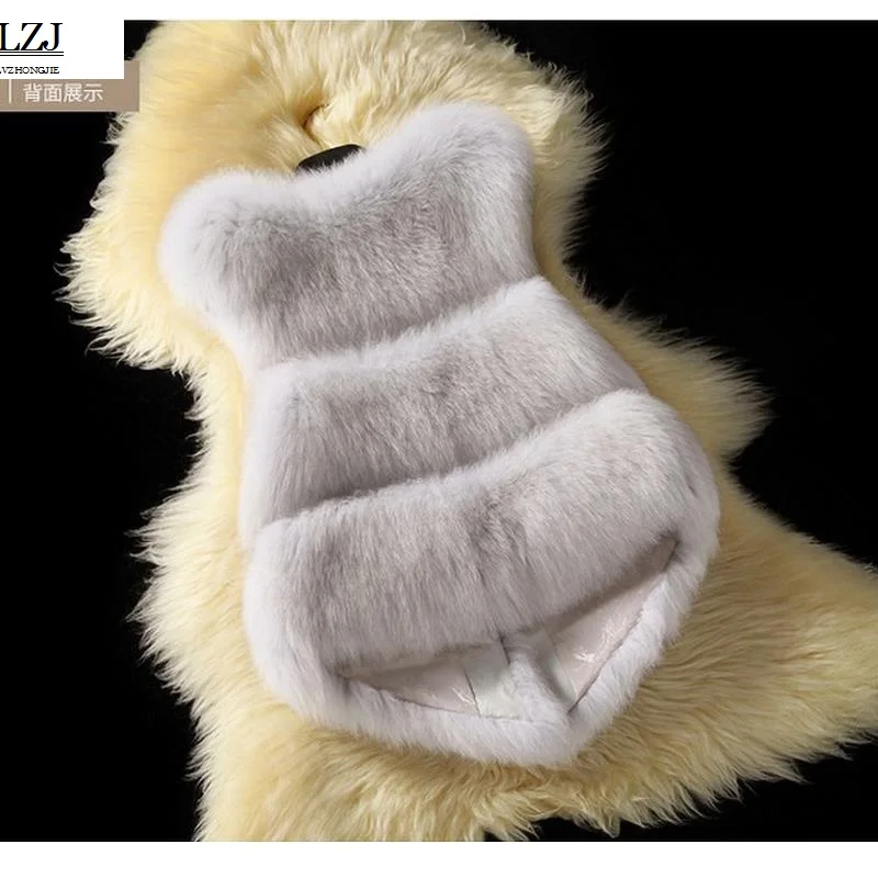 LZJ дизайн, хит, Модный зимний женский жилет из меха кролика и норки, Дамская Шуба, куртка, размер S-XXXL