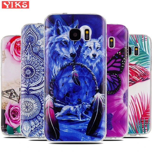 Silicone TPU Case For Samsung Galaxy S7 Edge Case Cool Printing Wolf ...