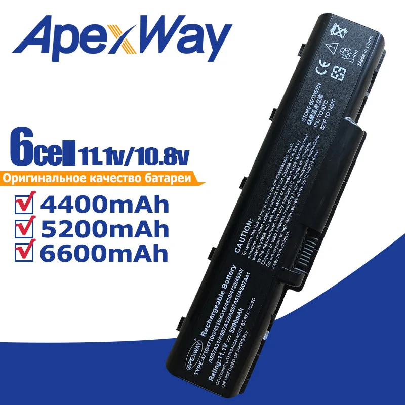 Аккумулятор для ноутбука AcerAS07A31 AS07A32 AS07A41 AS07A42 AS07A51 AS07A52 AS07A71 AS07A72 AS07A75 AS2007A BT.00603.036 11 1