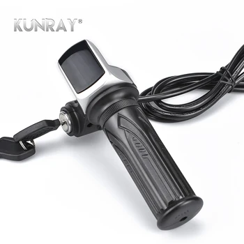 

WUXING Electric Scooter Bike Thumb Throttle 24V 36V 48VLi Twist Throttle With LCD Display Switch Lock For Motorcycle Motor Parts