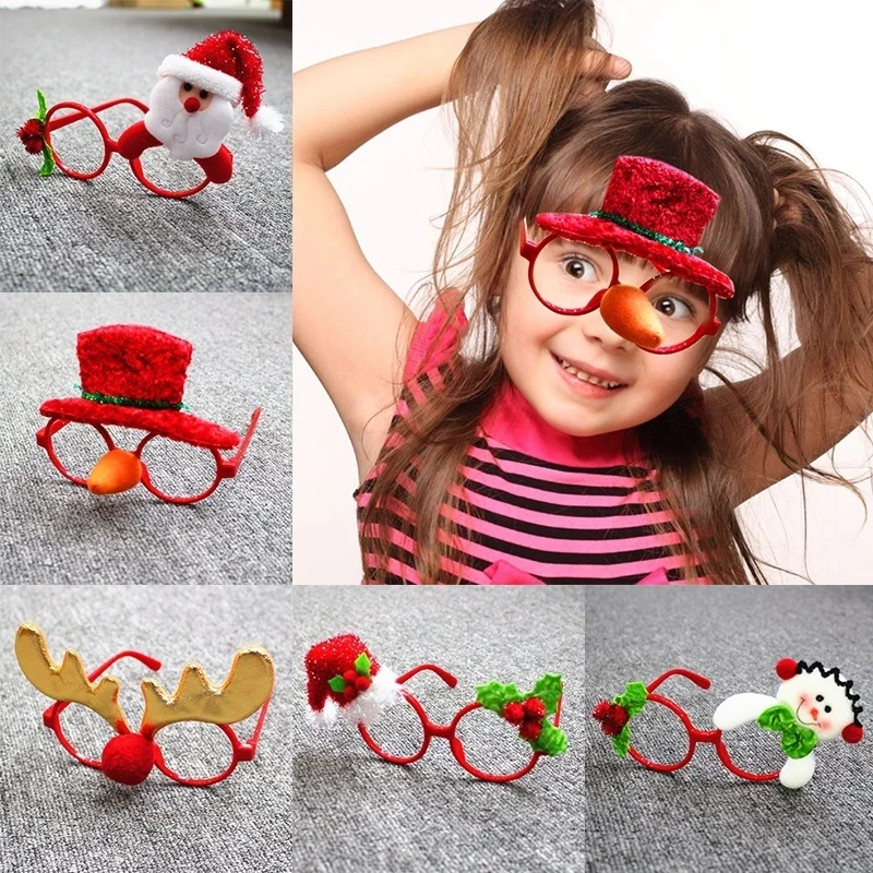 

Christmas Ornaments Creative Christmas Items Party Glasses Frame Decoration DIY New Year Xmas Decoration Glasses Gift