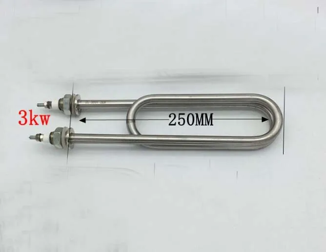 220 В 3kw большой риса частей приготовление нагрева трубки двойной U нержавеющей стали нагреватель 250 мм
