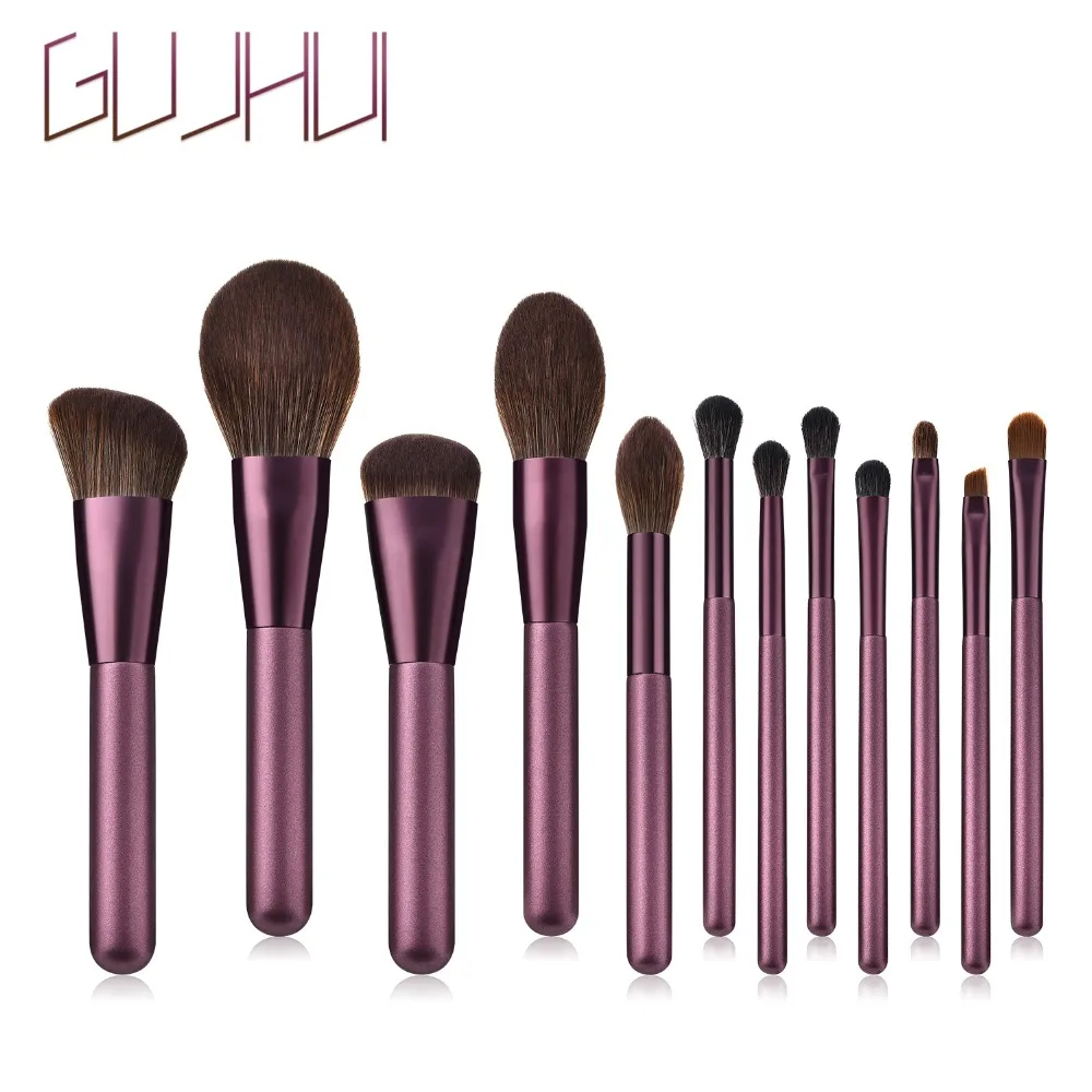 

New Arrival 12pcs Makeup Bursh Set Professional Cosmetic Make Up Tools Set Foundation Powder Brush Elegant Purple Color
