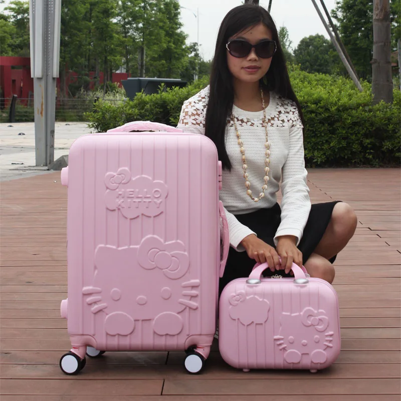 20 "inches Hello Kitty suitcase Sets, universal wheels trolley