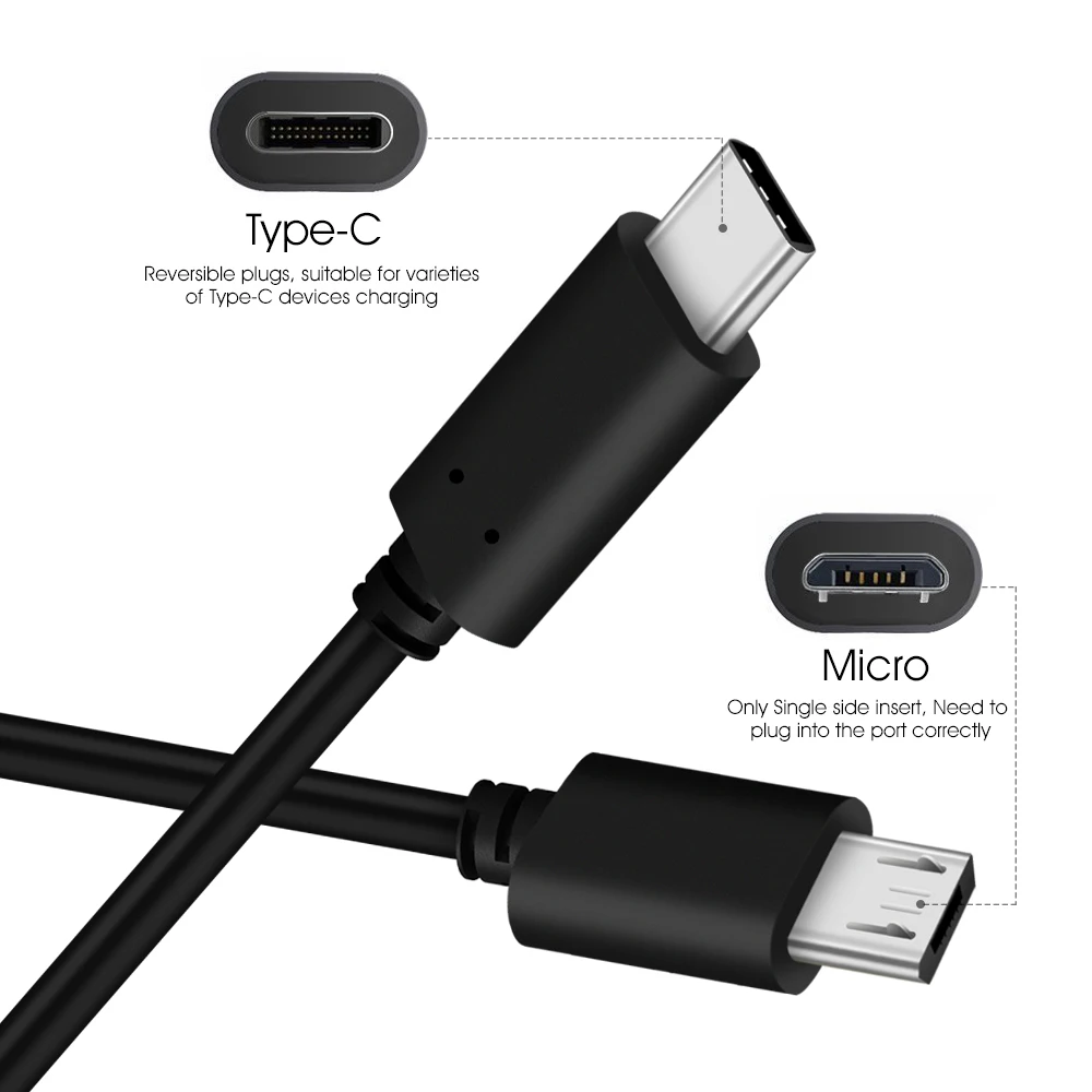 3.3ft OTG micro usb к usbc Кабель-адаптер для samsung usb c к micro 5p зарядный кабель для Macbook Usbc Android устройства