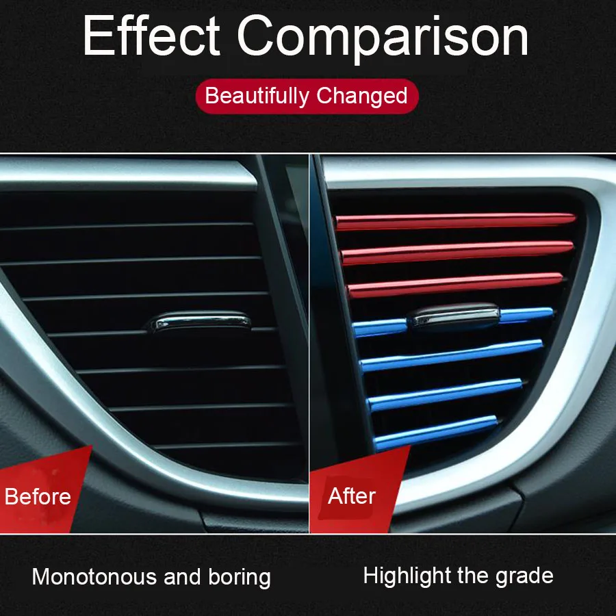 VVVIST 10PCS Car-styling Plating Air Outlet Trim 20cm Interior Moulding Strip Air Vent Grille Switch Car Interior Accessories VVVIST 10PCS Car-styling Plating Air Outlet Trim 20cm Interior Moulding Strip Air Vent Grille Switch Car Interior Accessories