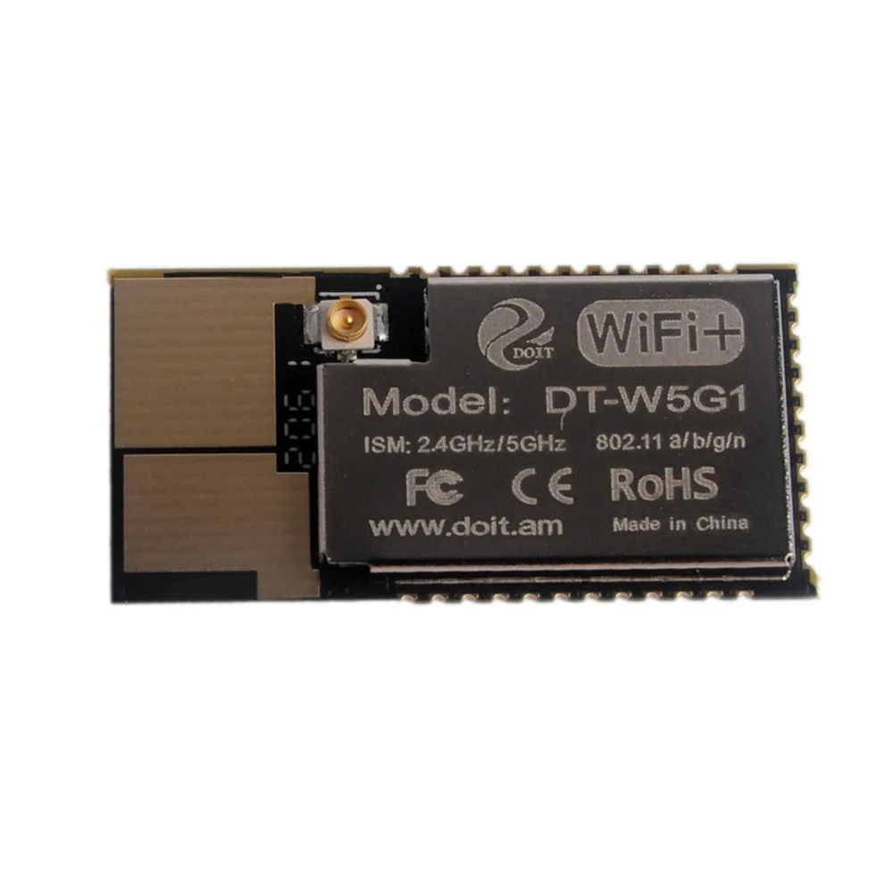 10 шт. DT-W5G1 2,4 г 5 г двухчастотный Wifi модуль с антенной интерфейс для умного дома, встроенный 160 МГц MIPS RISC процессор