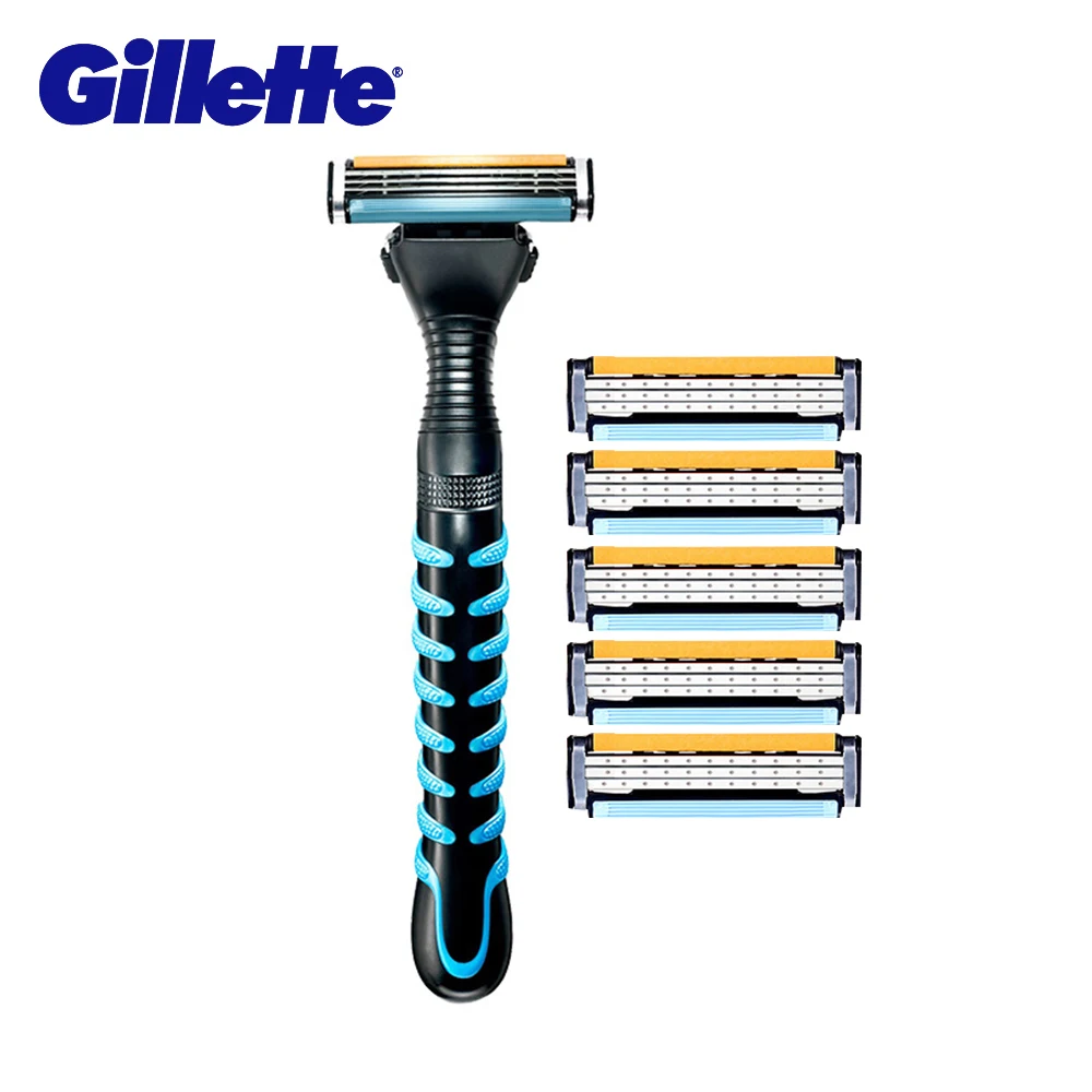 Preise Gillette Vector 3 Razor Für Männer Manuelle Rasiermesser Sicherheit Rasierer Bart Rasieren Maschine (1 halter mit 6 klinge) gesichts Epilierer
