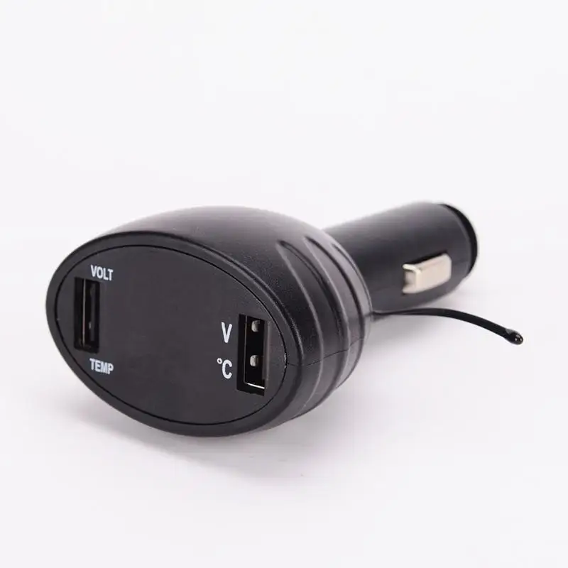 3 в 1 12 Dual USB Автомобильное телефон зарядное устройство-термометр Вольтметр автомобиль USB Порты и разъёмы Зарядное устройство вольтметр