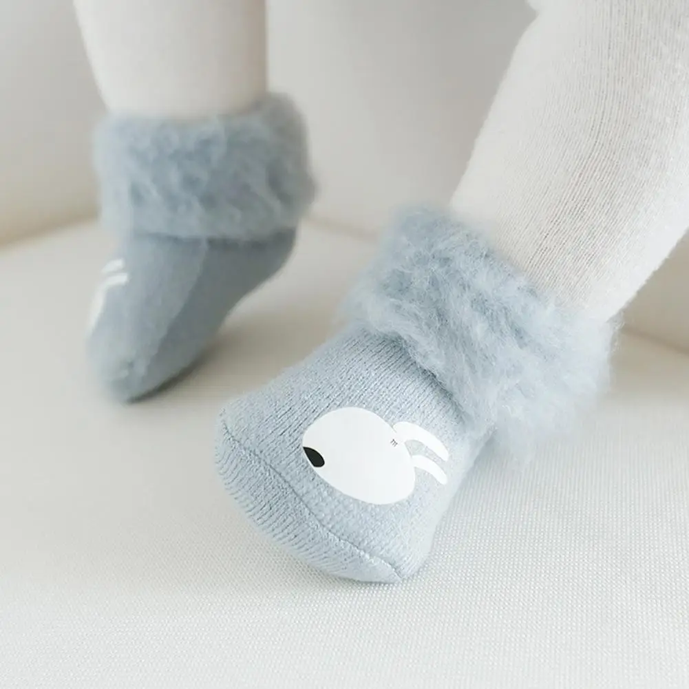 

3PCS/Set 0-3-5 Years Old New Super Cute Plus Velvet Thick Warm Baby Socks Cartoon High Tube Baby Warm And Windproof Socks