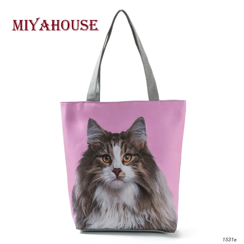 Miyahouse New Fashion Female Shopping Bag Cool Cats Print Beach Bags Women Canvas Handbags Cartoon Print Shoulder Bags Miyahouse New Fashion Female Shopping Bag Cool Cats Print Beach Bags Women Canvas Handbags Cartoon Print Shoulder Bags