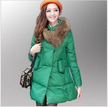 Korea New Fashion Women Winter Duck down Down jacket Elegant Slim Cloak Fur collar Coat Leisure Big yards Thick Warm Coat G2347
