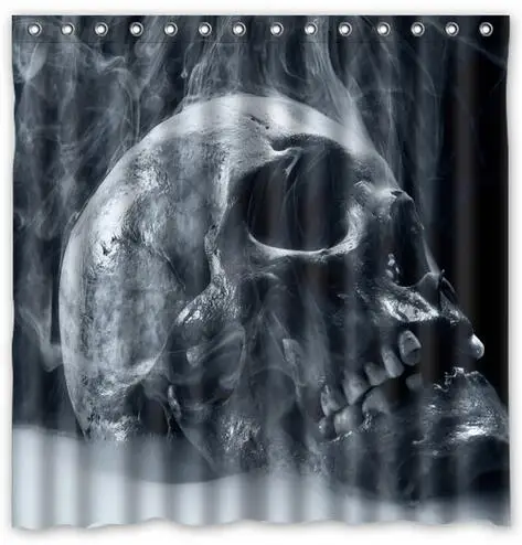 

Dark Skull Horror Scary Creepy Polyester Shower Curtain 180x180cm Waterproof Fabric Curtains For Bathroom With Hook