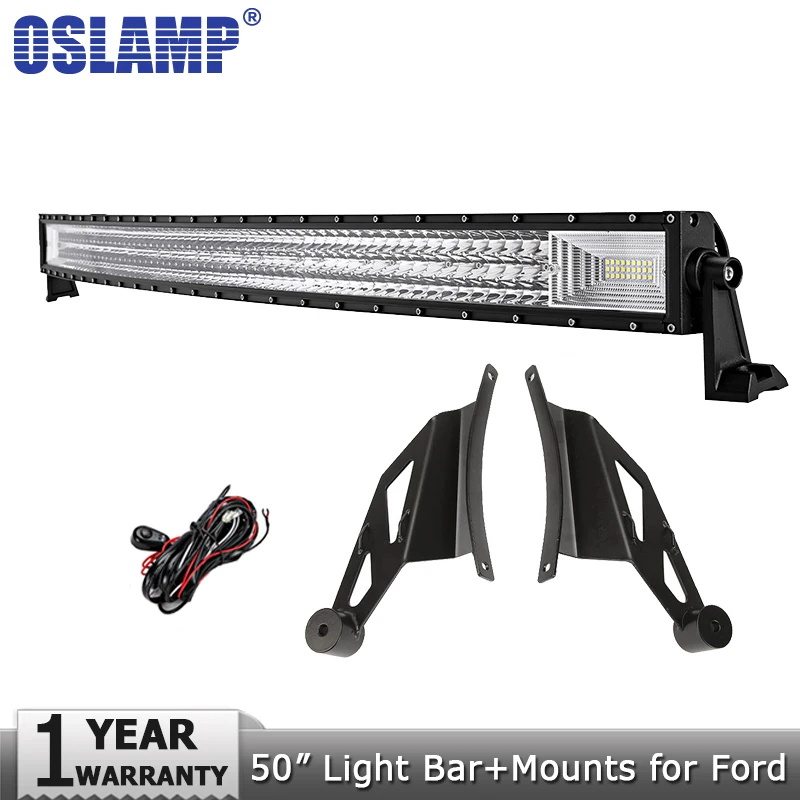 

Oslamp 3-Row 50inch 702W Curved LED Work Light Bar Combo Beam Offroad Led Bar Light Driving Lamp 12v 24v for Ford F150 2009-2014
