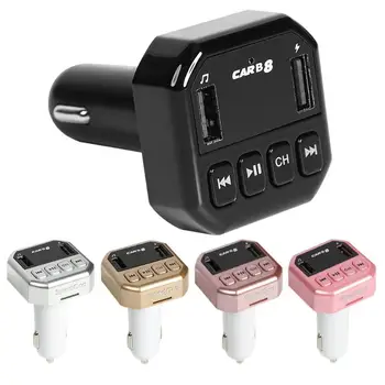 

Handsfree Bluetooth Car Kit FM Transmitter Stereo MP3 Music Player Adapter 3.1A USB Quick Charger for Smartphone