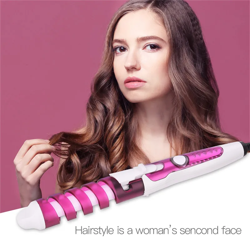 

Mini Portable Hair Curlers Roller Thermostatic Wavy Tourmaline Ceramic Curling Iron Wand Electric Corrugation Wave Spiral Curls