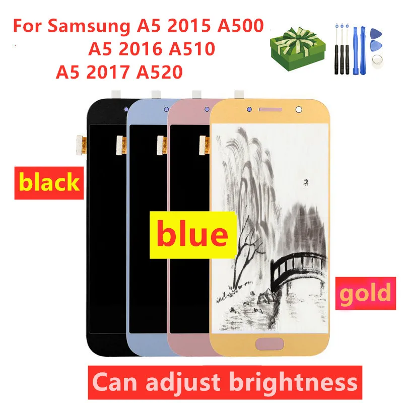 Для samsung Galaxy A520 A520F SM-A520F A5 A510 A500 ЖК-дисплей сенсорный экран дигитайзер стекло сборка бесплатные подарки