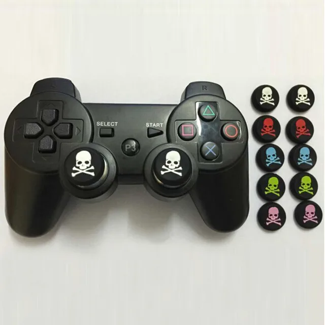 Cheap 4pcs Skull Thumb Stick Grip Caps Gamepad Joystick Cover Case For Sony PlayStation 3/4 PS3 PS4 Xbox One 360 Controller ThumbStick