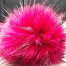 13-15 см, самодельные помпоны из натурального меха енота, помпоны для женщин, детей, шапочки-бини, шапки большого размера, натуральные помпоны для обуви, шапки, сумки