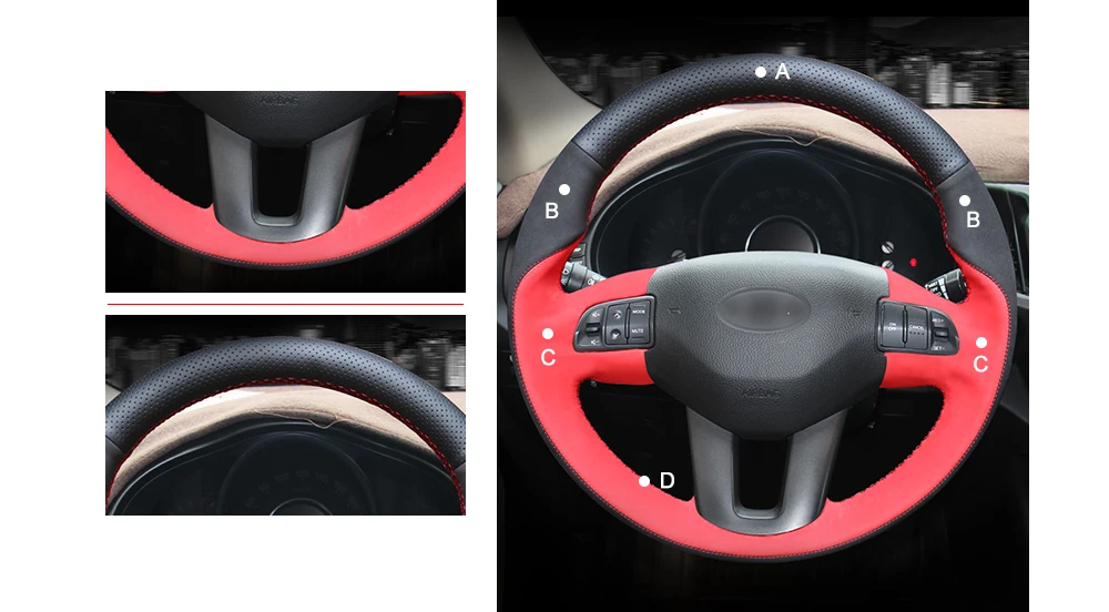 MEWANT черный натуральная кожа ручная прошивка Противоскользящий чехол рулевого колеса автомобиля для Kia Sportage 3 2011- Ceed Cee 'd 2010-2012