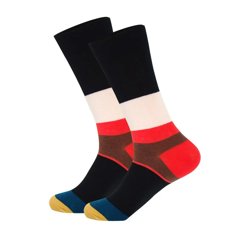 LIONZONE, 1 пара, мужские Забавные 3D носки, Calcetines, носки для мужчин, Chaussette Homme, цветные полосатые теплые носки, Компрессионные носки - Цвет: 6520-17
